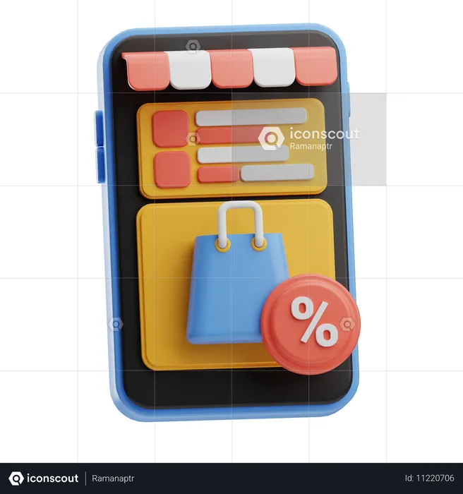 Aplicativo de compras  3D Icon