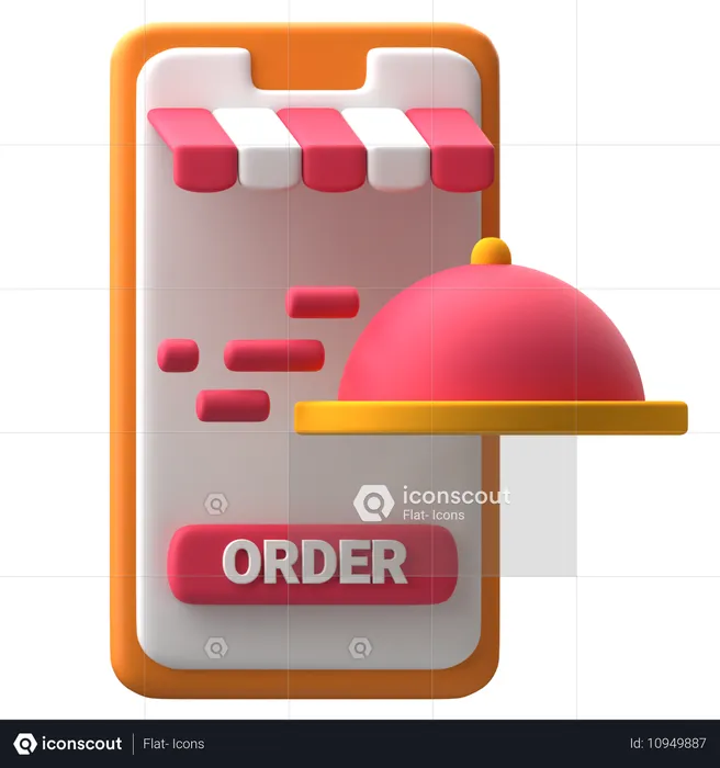 Aplicativo de entrega de comida  3D Icon