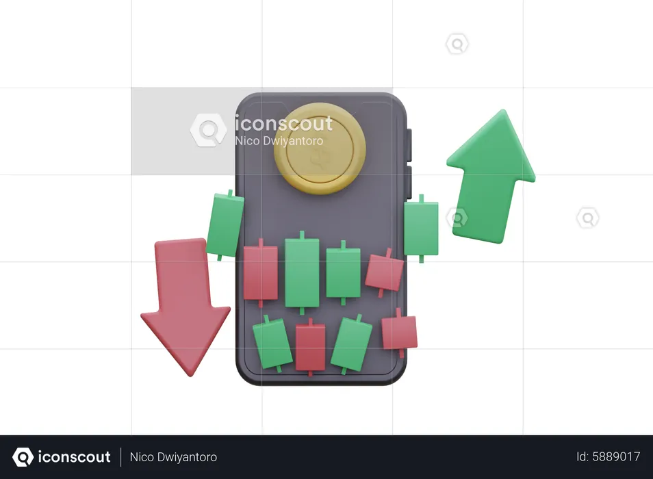 Aplicativo de negociação  3D Icon