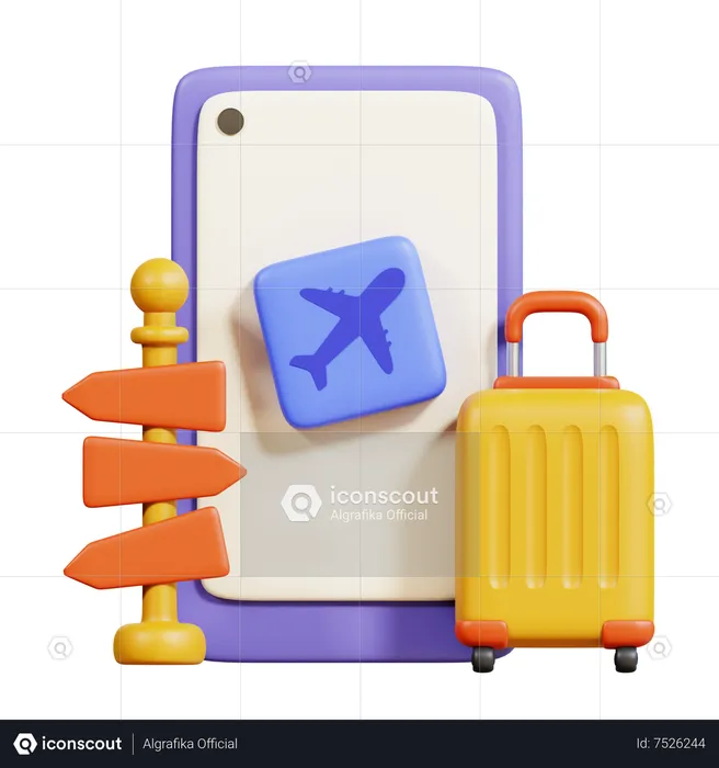 Aplicativo de viagens  3D Icon