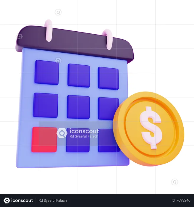 Calendrier financier  3D Icon