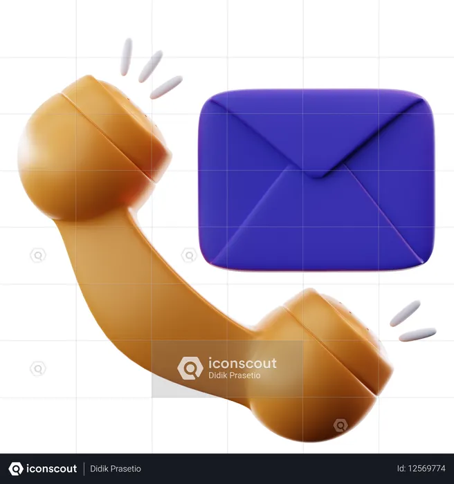 Message d'appel  3D Icon