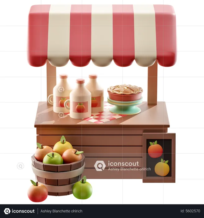 Apple Pie Stand  3D Icon