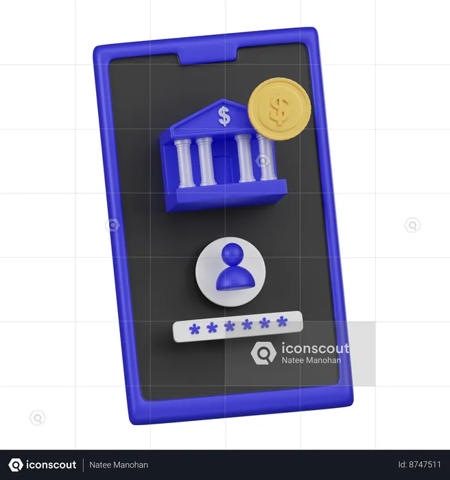 Application de banque en ligne  3D Icon