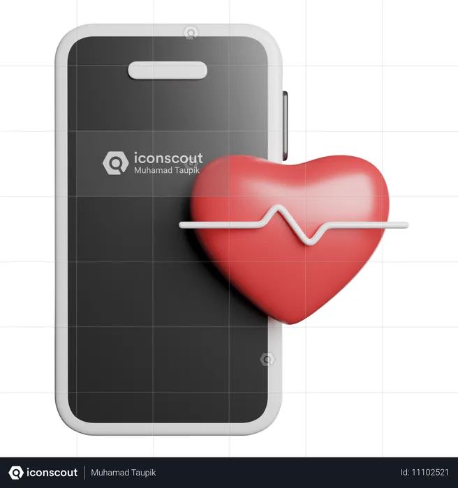 Application de fréquence cardiaque  3D Icon