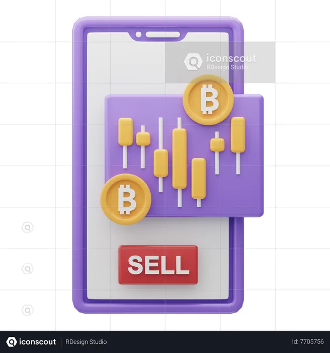 Application de trading de bitcoins  3D Icon