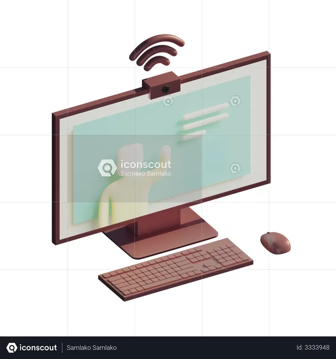Apprentissage en ligne  3D Icon