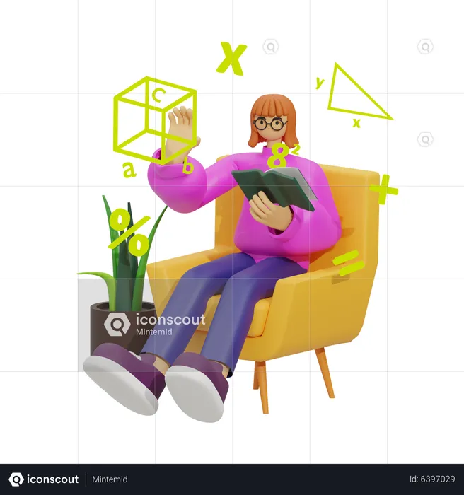 Apprendre les mathématiques  3D Illustration