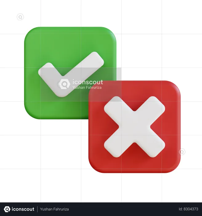 Approuvé et rejeté  3D Icon