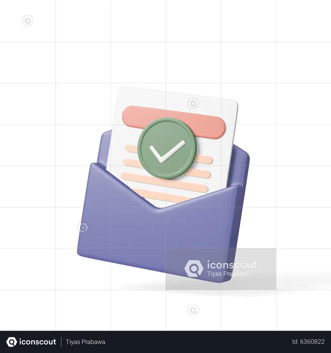 Courrier approuvé  3D Icon