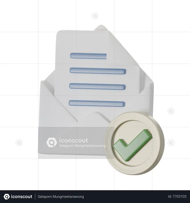 Courrier approuvé  3D Icon