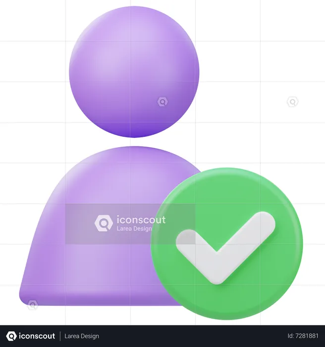 Approvare l'utente  3D Icon