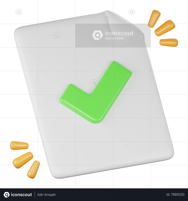 Approve File  3D Icon