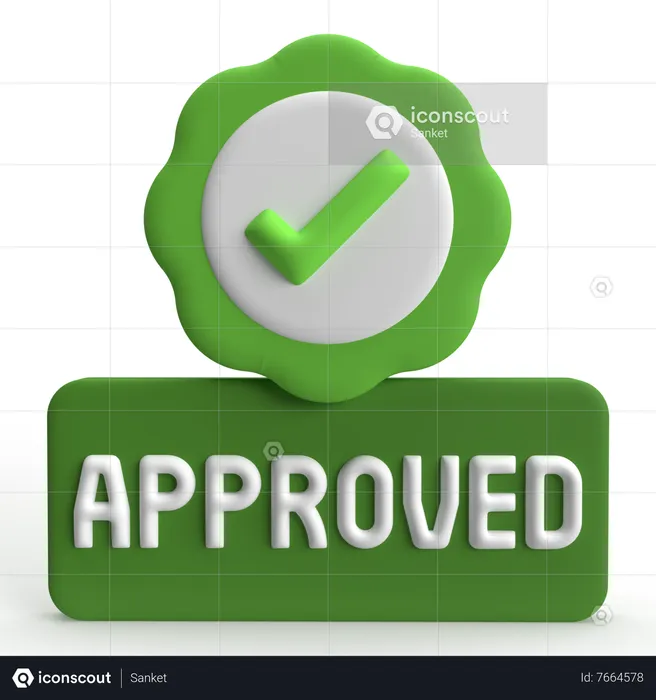 Approved  3D Icon