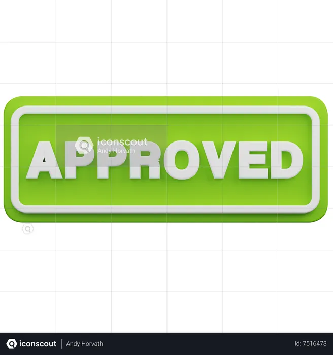 Approved Button  3D Icon