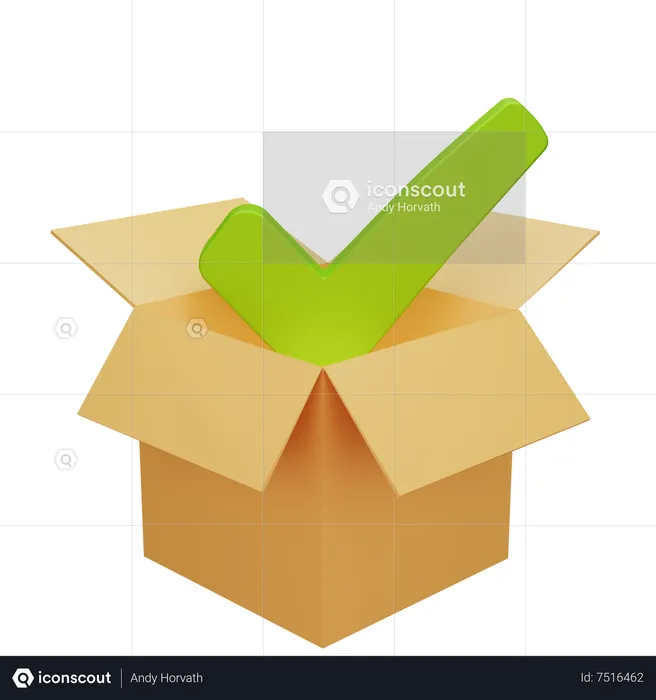 Approved Cardboard Box  3D Icon