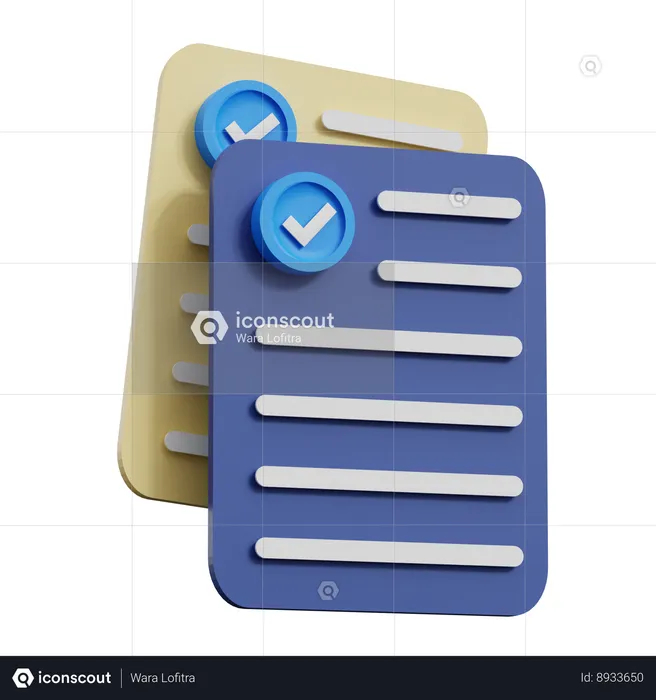 Approved Checklist  3D Icon