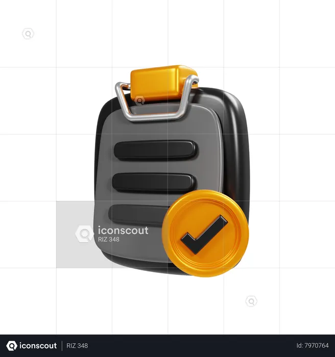 Approved Clipboard  3D Icon