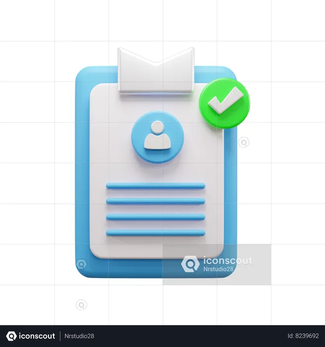 Approved Cv  3D Icon