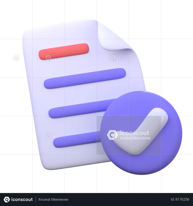 Approved File  3D Icon