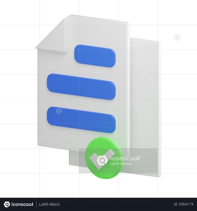 Approved File  3D Icon