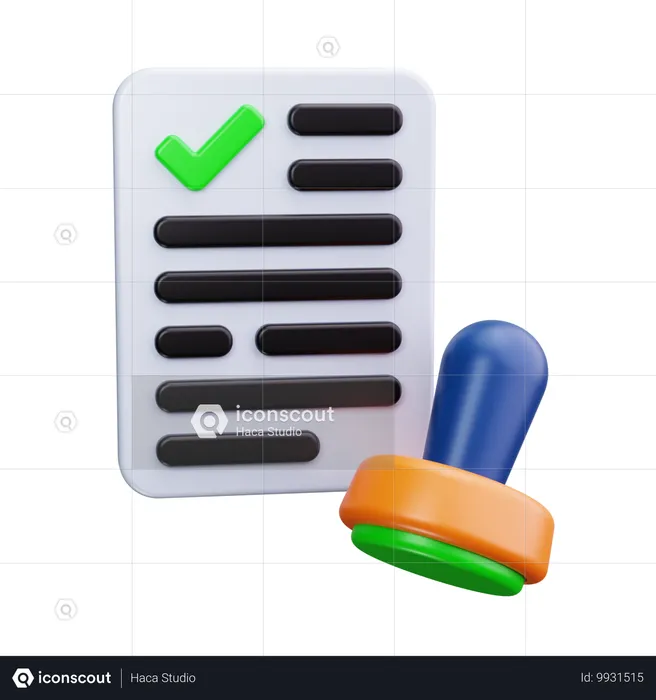 Approved list  3D Icon