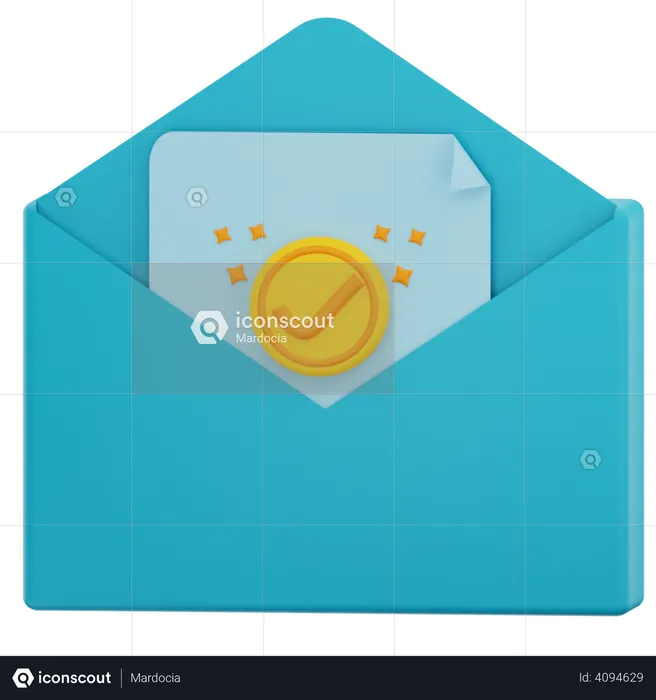 Approved mail  3D Illustration