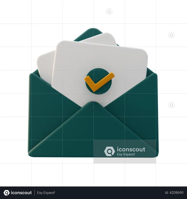 Approved Mail  3D Illustration
