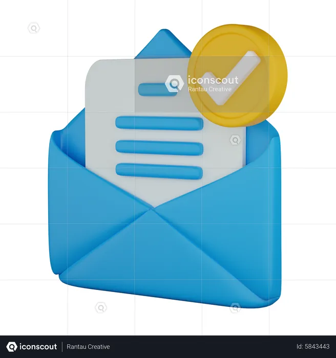 Approved Mail  3D Icon