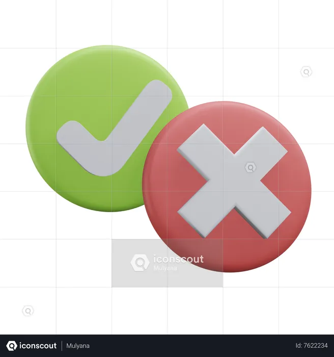 Approved Rejected  3D Icon