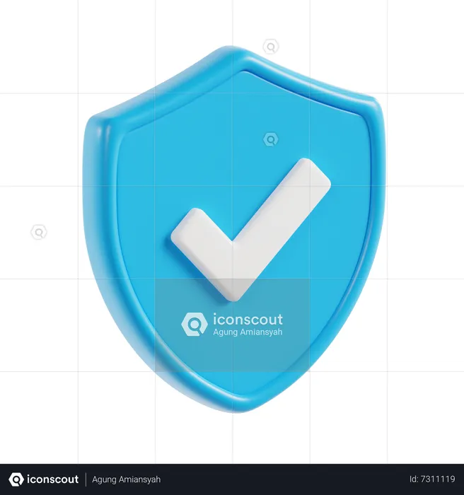 Approved Shield  3D Icon