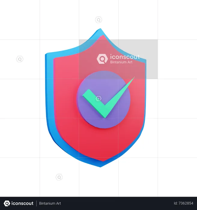 Approved Shield  3D Icon