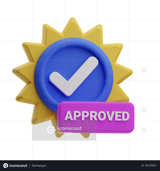 Approved Sticker  3D Icon