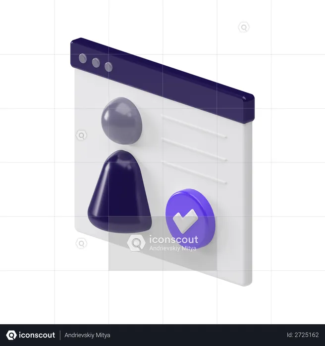 Approved User Profile  3D Illustration