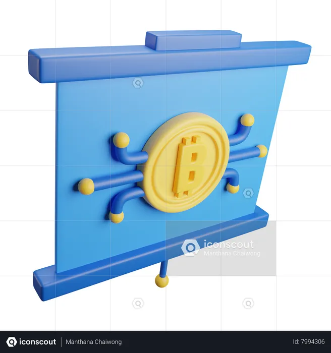 Apresentação de bitcoin  3D Icon