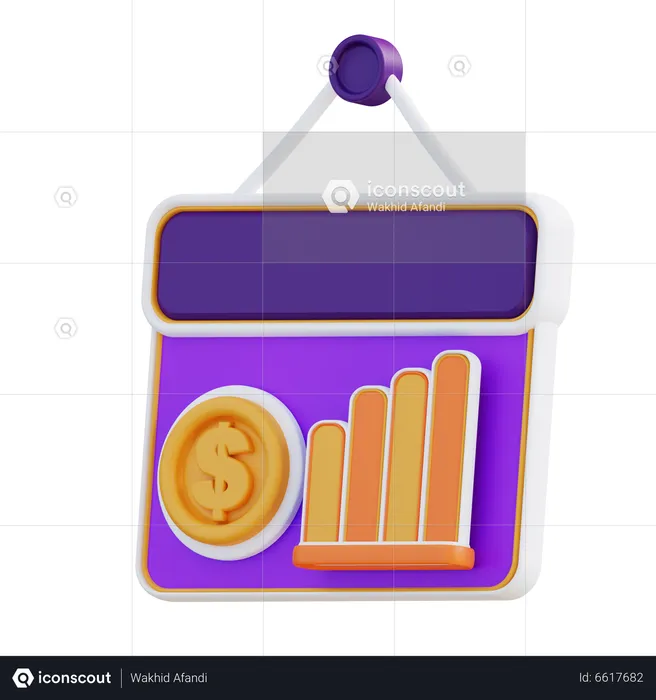 Apresentação de gráfico financeiro  3D Icon