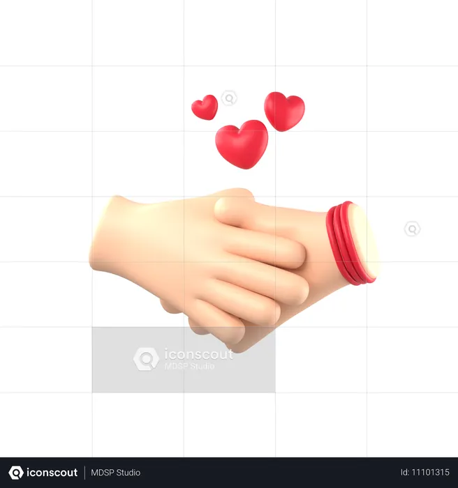 Estrechar la mano  3D Icon