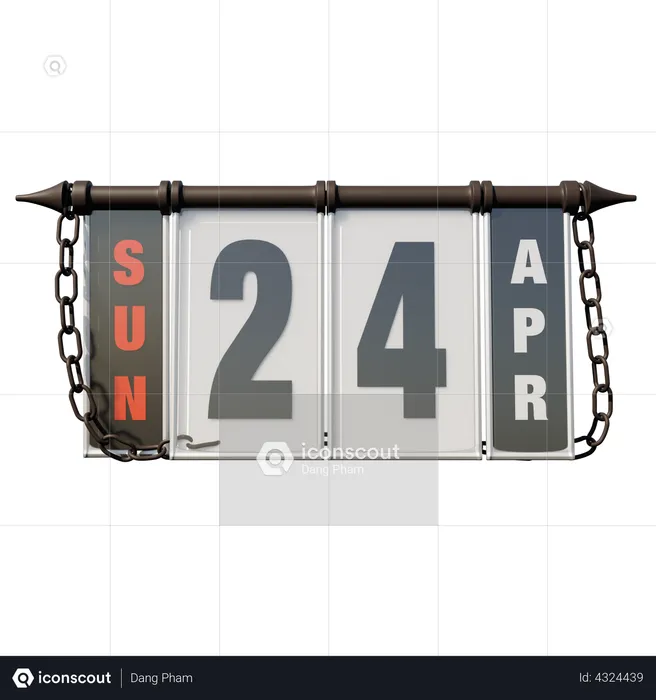 April 24, 2022 Sun  3D Illustration