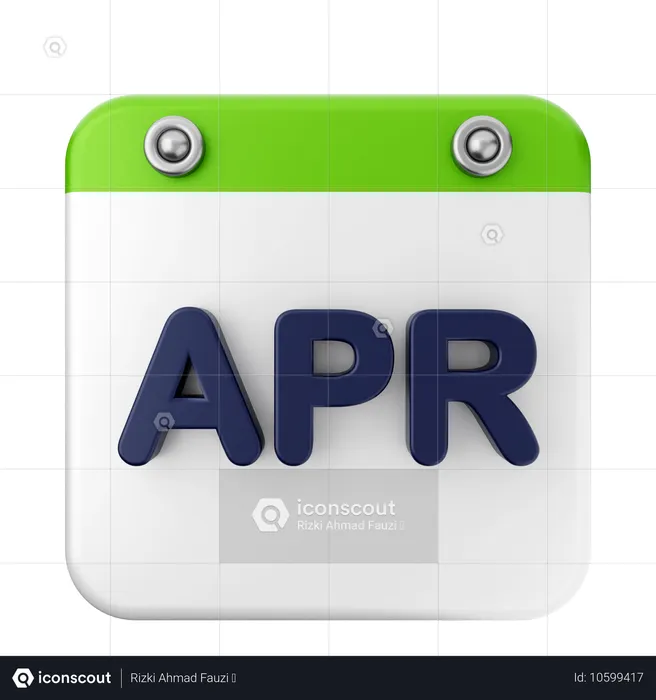 April Calendar  3D Icon