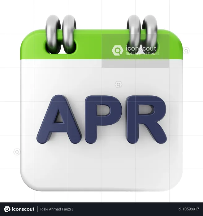 April Calendar  3D Icon