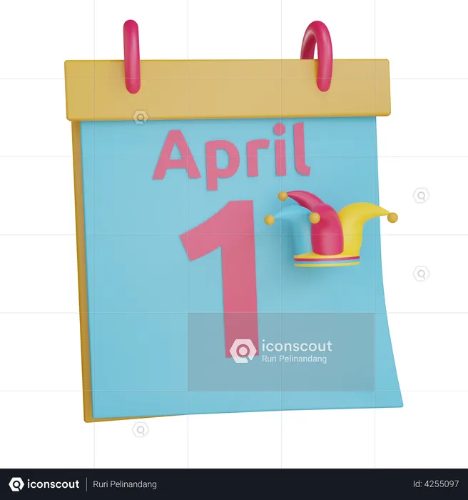April Fools Day Calendar  3D Illustration