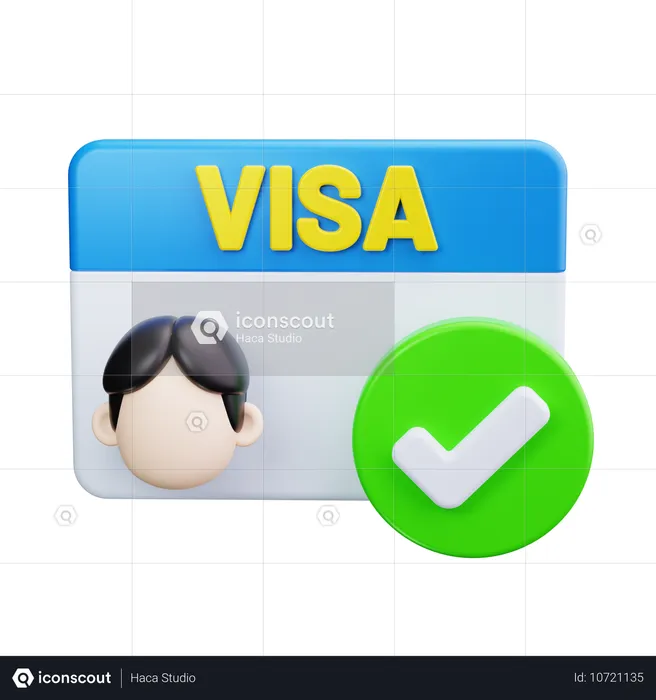 Aprobación de visa  3D Icon