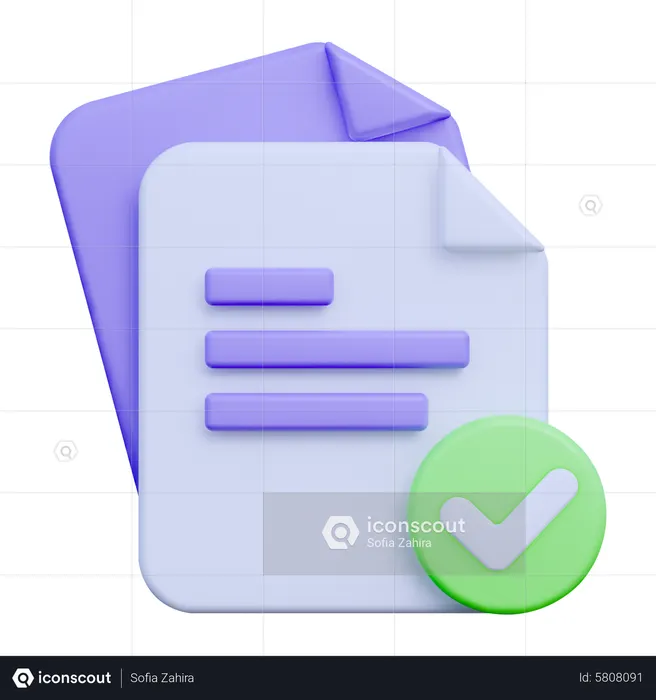 Documento aprovado  3D Icon