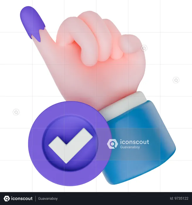 Voto aprovado  3D Icon