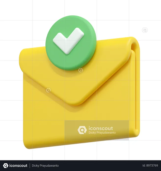 Aprovar e-mail  3D Icon