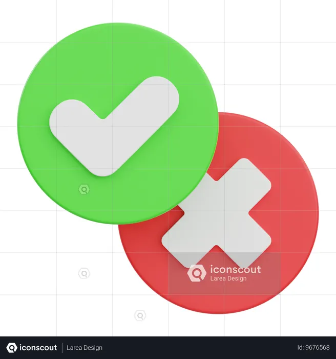 Aprovar e rejeitar  3D Icon