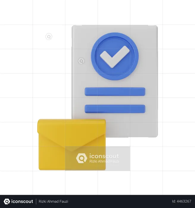 Aprovar e-mail  3D Icon