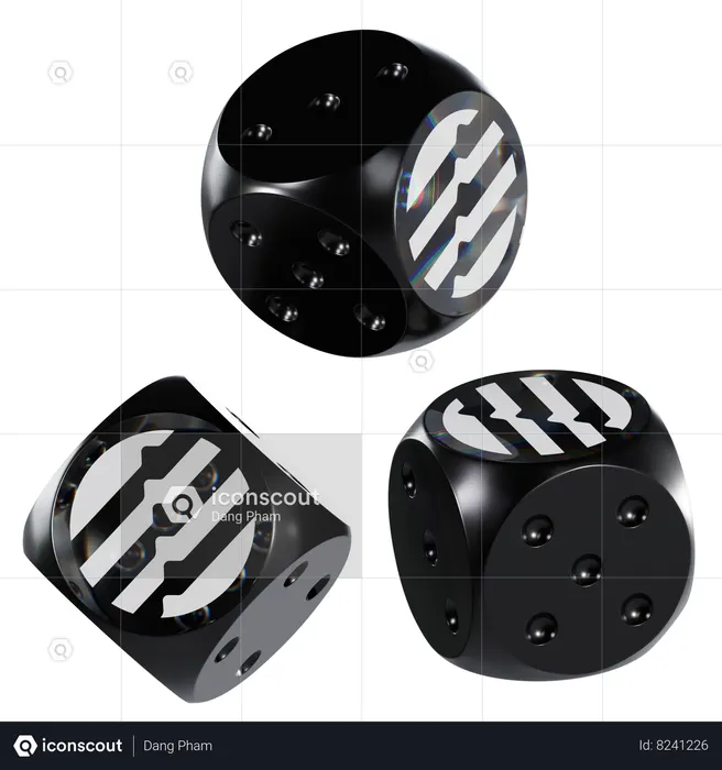 Apt Glass Dice Crypto  3D Icon