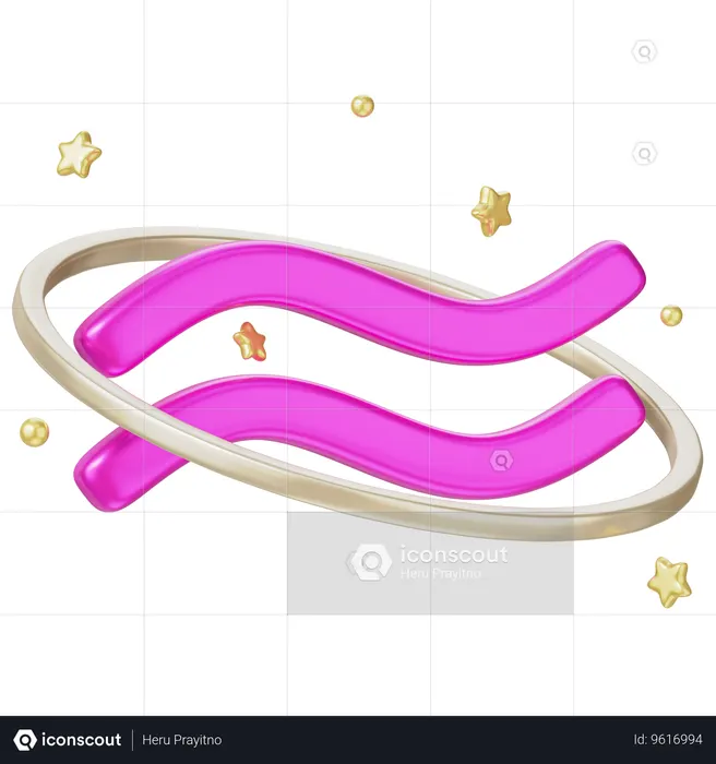 Aquarius Sign  3D Icon
