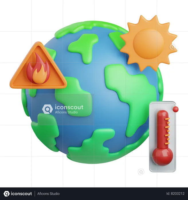 Aquecimento global  3D Icon